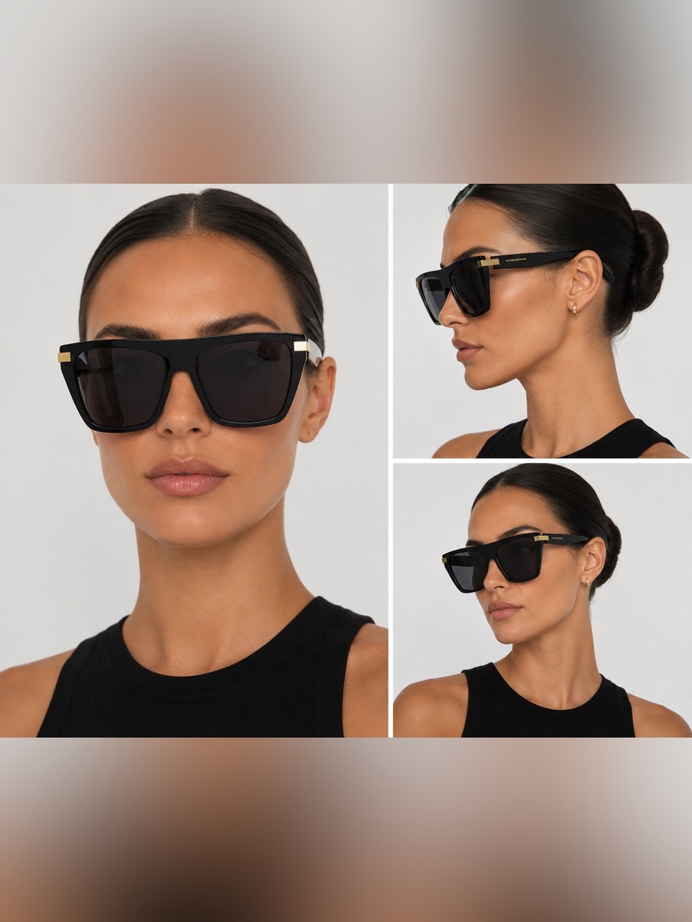 Victoria Beckham black sunglasses with gold accents #designer #luxury New in box